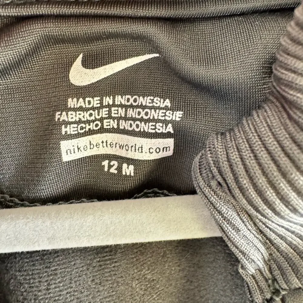 Nike‎ Gray White Full Zip Lightweight Sweatshirt Pockets Logo Size 12 Months